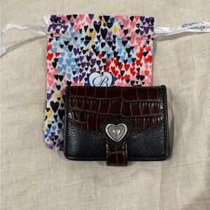 NWT Brighton Black Wallet with Heart Pouch